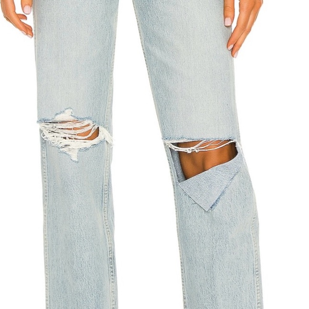 Re/Done High Rise Light Blue Ripped Jeans - Picture 2 of 2